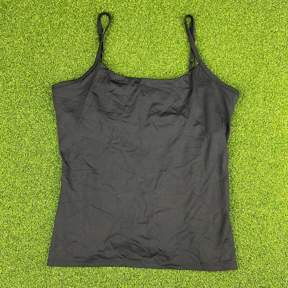 So Real So Right Juniors Black Adjustable Strap Built in Bra Tank Top Sz L